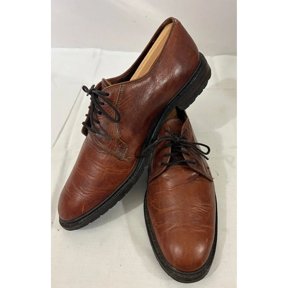 Allen Edmonds Black Hills 2995 Oxford Brown Leather Plain‎ Blucher Men's 10.5D